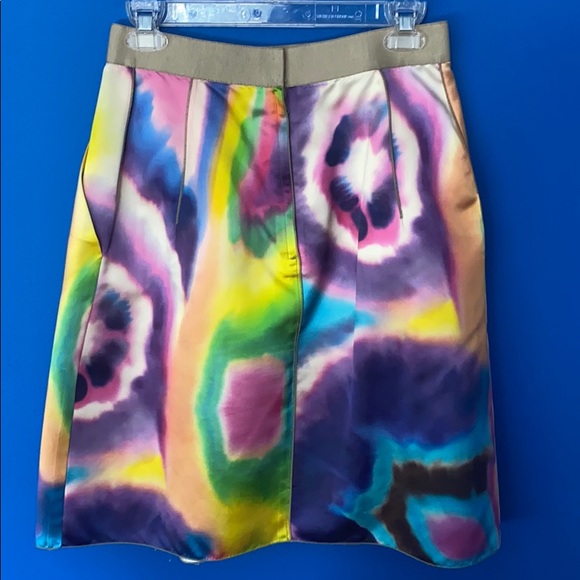 DOLCE & GABBANA Euro 42 Multi Satin Skirt - Picture 4 of 8